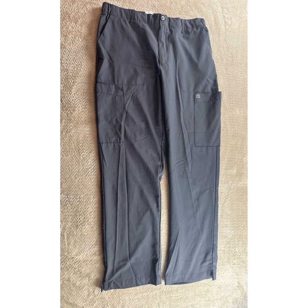 WonderWink W123 Mens Modern Fit Cargo Scrub Pants Gray Size Large 5355